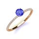 3 - Hannah 6.50 mm Classic Round Tanzanite and Diamond Engagement Ring 