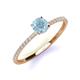 3 - Hannah 6.50 mm Classic Round Aquamarine and Diamond Engagement Ring 