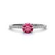1 - Hannah 6.50 mm Classic Round Pink Tourmaline and Diamond Engagement Ring 