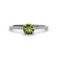 1 - Hannah 6.50 mm Classic Round Peridot and Diamond Engagement Ring 
