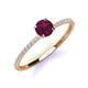 3 - Hannah 6.50 mm Classic Round Rhodolite Garnet and Diamond Engagement Ring 