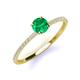 3 - Hannah 6.00 mm Classic Round Emerald and Diamond Engagement Ring 