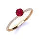 3 - Hannah 6.00 mm Classic Round Ruby and Diamond Engagement Ring 