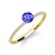 3 - Hannah 6.50 mm Classic Round Tanzanite and Diamond Engagement Ring 