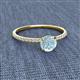 2 - Hannah 6.50 mm Classic Round Aquamarine and Diamond Engagement Ring 