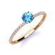3 - Hannah 6.50 mm Classic Round Blue Topaz and Diamond Engagement Ring 