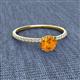 2 - Hannah 6.50 mm Classic Round Citrine and Diamond Engagement Ring 