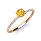 3 - Hannah 6.50 mm Classic Round Citrine and Diamond Engagement Ring 