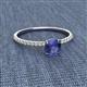 2 - Hannah 6.50 mm Classic Round Iolite and Diamond Engagement Ring 