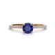 1 - Hannah 6.50 mm Classic Round Iolite and Diamond Engagement Ring 