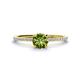 1 - Hannah 6.50 mm Classic Round Peridot and Diamond Engagement Ring 
