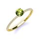 3 - Hannah 6.50 mm Classic Round Peridot and Diamond Engagement Ring 