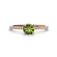 1 - Hannah 6.50 mm Classic Round Peridot and Diamond Engagement Ring 