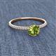 2 - Hannah 6.50 mm Classic Round Peridot and Diamond Engagement Ring 