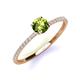 3 - Hannah 6.50 mm Classic Round Peridot and Diamond Engagement Ring 