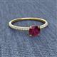 2 - Hannah 6.50 mm Classic Round Rhodolite Garnet and Diamond Engagement Ring 