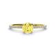 1 - Hannah 6.00 mm Classic Round Lab Created Created Yellow Sapphire and Diamond Engagement Ring 