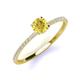 3 - Hannah 6.00 mm Classic Round Lab Created Created Yellow Sapphire and Diamond Engagement Ring 