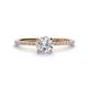 1 - Hannah 6.00 mm Classic Round Lab Grown Diamond and Natural Diamond Engagement Ring 