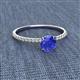 2 - Hannah 6.50 mm Classic Round Tanzanite and Diamond Engagement Ring 