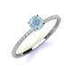 3 - Hannah 6.50 mm Classic Round Aquamarine and Diamond Engagement Ring 