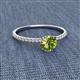 2 - Hannah 6.50 mm Classic Round Peridot and Diamond Engagement Ring 