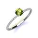 3 - Hannah 6.50 mm Classic Round Peridot and Diamond Engagement Ring 