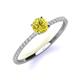 3 - Hannah 6.00 mm Classic Round Yellow and White Diamond Engagement Ring 