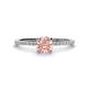 1 - Hannah 6.50 mm Classic Round Morganite and Diamond Engagement Ring 
