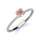 3 - Hannah 6.50 mm Classic Round Morganite and Diamond Engagement Ring 