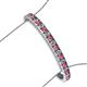 3 - Abril 3.80 mm Round Rhodolite Garnet and Diamond Eternity Tennis Bracelet 