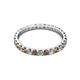 2 - Audrey 2.70 mm Smoky Quartz and Diamond U Prong Eternity Band 