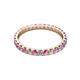 2 - Audrey 2.70 mm Pink Sapphire and Diamond U Prong Eternity Band 