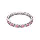 2 - Audrey 2.70 mm Rhodolite Garnet and Diamond U Prong Eternity Band 