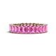 1 - Kerry 5x3 mm Emerald Cut Pink Sapphire Side Gallery Work Eternity Band 