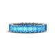 1 - Kerry 5x3 mm Emerald Cut Blue Topaz Side Gallery Work Eternity Band 