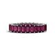 1 - Kerry 5x3 mm Emerald Cut Rhodolite Garnet Side Gallery Work Eternity Band 