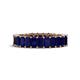 1 - Kerry 5x3 mm Emerald Cut Blue Sapphire Side Gallery Work Eternity Band 