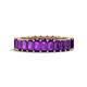 1 - Kerry 5x3 mm Emerald Cut Amethyst Side Gallery Work Eternity Band 