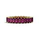 1 - Kerry 5x3 mm Emerald Cut Rhodolite Garnet Side Gallery Work Eternity Band 