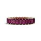 1 - Kerry 5x3 mm Emerald Cut Rhodolite Garnet Side Gallery Work Eternity Band 
