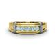 1 - Kevin 0.40 ctw Aquamarine Men Wedding Band (7.80 mm) 