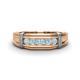 1 - Kevin 0.40 ctw Aquamarine Men Wedding Band (7.80 mm) 