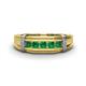 1 - Kevin 0.50 ctw Emerald Men Wedding Band (7.80 mm) 