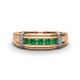 1 - Kevin 0.50 ctw Emerald Men Wedding Band (7.80 mm) 