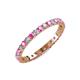 3 - Audrey 2.70 mm Pink Sapphire and Diamond U Prong Eternity Band 