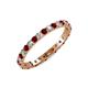 3 - Audrey 2.70 mm Red Garnet and Diamond U Prong Eternity Band 