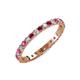 3 - Audrey 2.70 mm Ruby and Diamond U Prong Eternity Band 