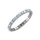 3 - Audrey 2.70 mm Aquamarine and Diamond U Prong Eternity Band 