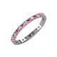 3 - Audrey 2.70 mm Rhodolite Garnet and Diamond U Prong Eternity Band 